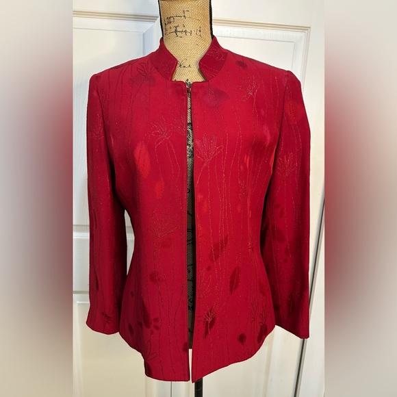 Albert Nipon Jackets & Blazers - Albert Nipon Vintage Jacquard Embroidered Blazer